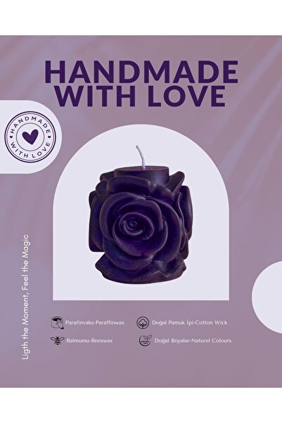 Candle Amethyst Rose- Ametist Gülü mum