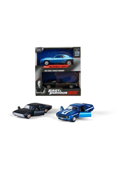 RAF Store Jada 1/32 Fast and Furious Set of 2 1969 Chevrolet Camaro- 1968 Dod...
