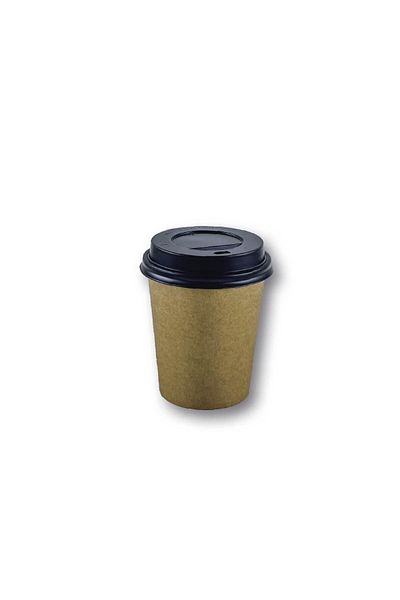 Home 8 oz Brown Kraft Take Away Unprinted Paperboard Hot Coffee Cup 100 Pcs