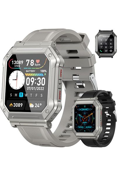 fulina Men's Smart Watch, Waterproof, Compatible with Android Phone iPhone Samsung Compatible