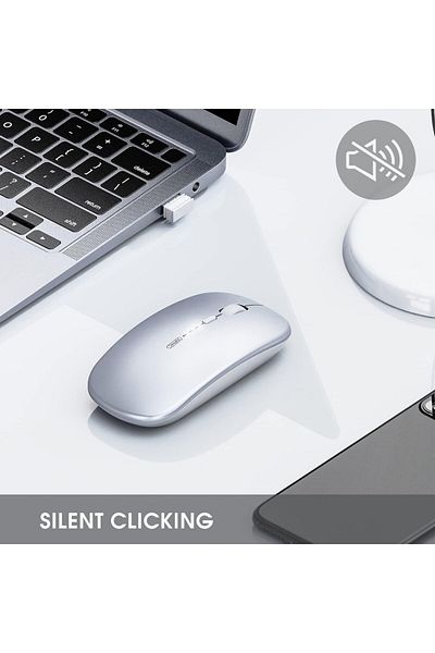 INPHIC Wireless Mouse, silver, 1602 dpi, 12 x 7.8 cm