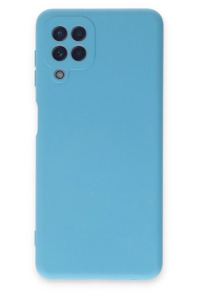 NewFace حافظة سامسونج جالاكسي A22 من السيليكون المخملي الداخلي - أزرق SPTGL