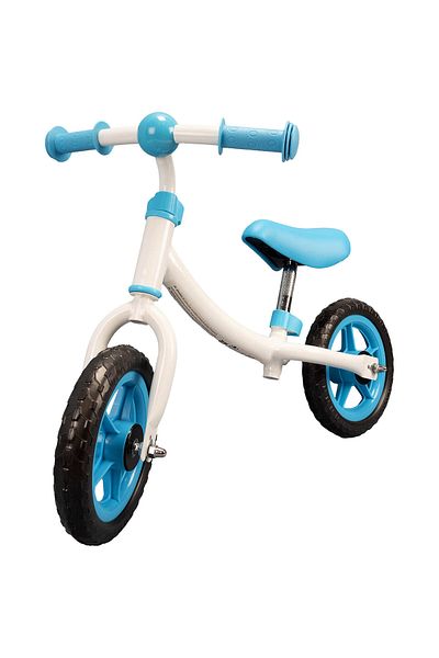 ACTION ONE Bicicleta fara pedale pentru copii Baby Bliss, 10 inch, cu cadru reversibil si stickere incluse, alb