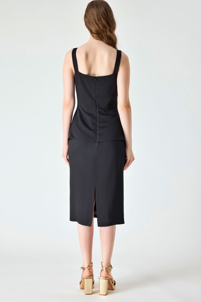 FEVER Gold toka detaylı siyah elbise