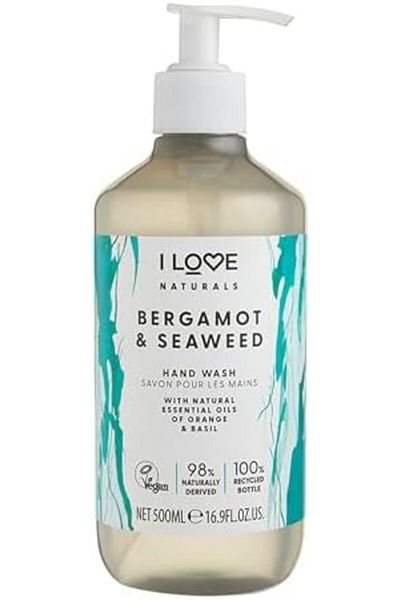 I Love Naturals Bergamot & Seaweed Hand Wash, Natural Oils Of Orange & Basil, Gently Removes Impurit