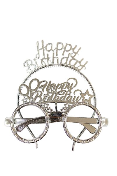 PM مجموعة نظارات ميكا كراون من بارتي كونسيبت، فضية مستديرة لعيد الميلاد السعيد