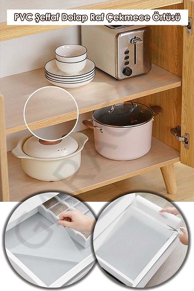 garaccu Quality Pvc Transparent Anti-Slip Cabinet Drawer Refrigerator Interior Anti-Slip Anti-Slip Shelf Cover 10 Meters