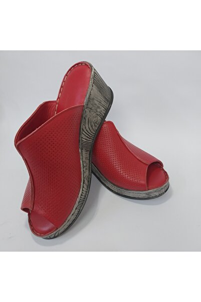 Mira Deri Genuine Leather 5.5 cm Wedding Heel Orthopedic Women's Slippers Vignot