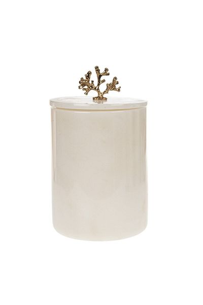 mar&more White Trash Can - Gold Coral