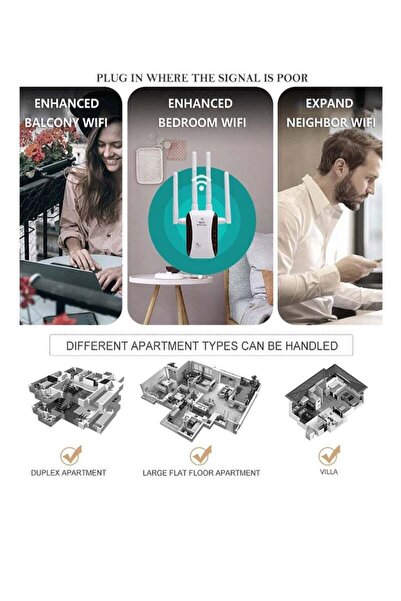 COOYA WiFi Range Extender, Home WiFi Signal Booster Up to 4000sq.ft and 32 Devices, Remote Amplifier