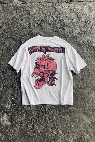 Overdrive ''Napalm Death'' Oversize πλενόμενο vintage μπλουζάκι
