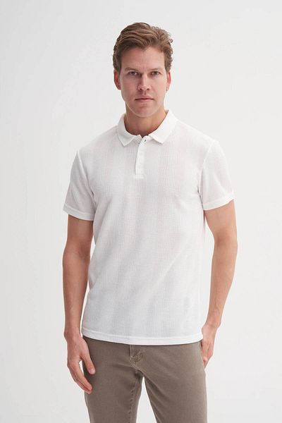 Cazador Ανδρικό μπλουζάκι Polo Neck Ecru 4222