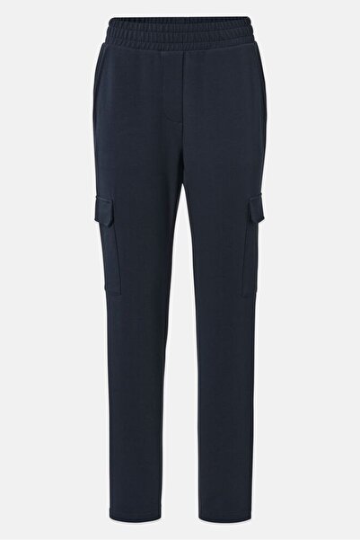 Tchibo Women Regular Fit Straight Leg Solid Jogger Pants, Navy