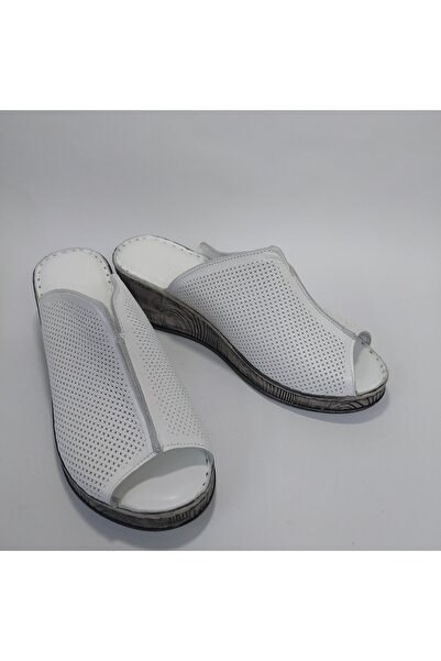 Mira Deri Genuine Leather 5.5 cm Wedding Heel Orthopedic Women's Slippers Vignot