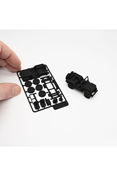 3 BOYUTLU YAZICI HEP3D Mini Askeri Jeep Maketi - Siyah
