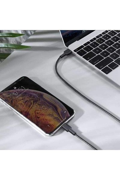 AUKEY Nylon Braided USB-C To Lightning Cable 0.9m Black