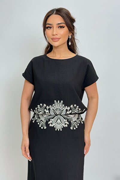 FEVER Nakış detaylı kırışık yüzeyli bluz