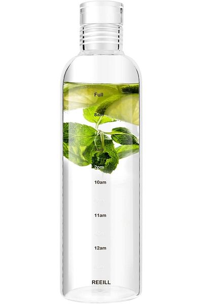 COOYA Water Bottle, With Printed Time Scale, Sports Water Bottle, Gym Office Outdoor Sports And Exercise