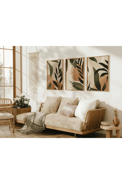 ARTCASTLE Set de 3 tablouri cu ramă din lemn Boto