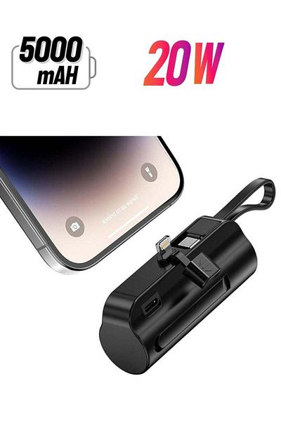 fulina 5000mah Mini Power Supply,20w Pd Fast Charging,Built-In Interface,Hidden stand,for Travel,Work