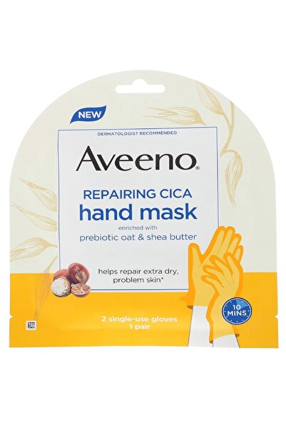 AVEENO قفازات قناع إصلاح اليدين بزبدة الشيا والشوفان