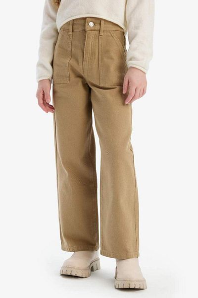 DeFacto New Season Girl's Wide Leg Wide Leg Cotton Trousers