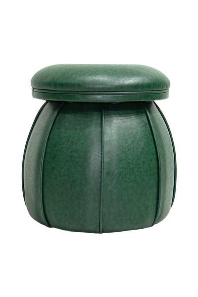 Zem Hippi Deri Puf, Yeşil