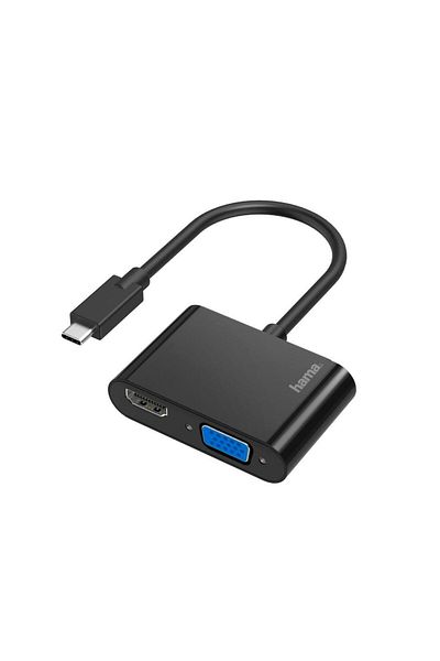 Hama 200313 2-in-1 USB Type-C to HDMI & VGA Adapter
