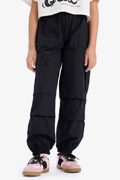 DeFacto New Season Girl's Parachute Cargo Jogger Leg Trousers