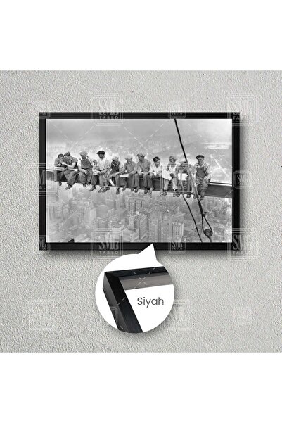 SML TABLO Vinç Üzerinde İşçiler İnşaat Gökdelende Öğle Yemeği Nostalji Amerik...