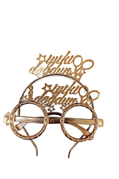 PM مجموعة نظارات ميكا كراون من بارتي كونسيبت، مستديرة، عيد ميلاد سعيد، نحاس