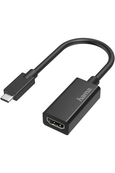 Hama 205160 Ultra-HD 4K USB-C to HDMI Video Adapter, Black