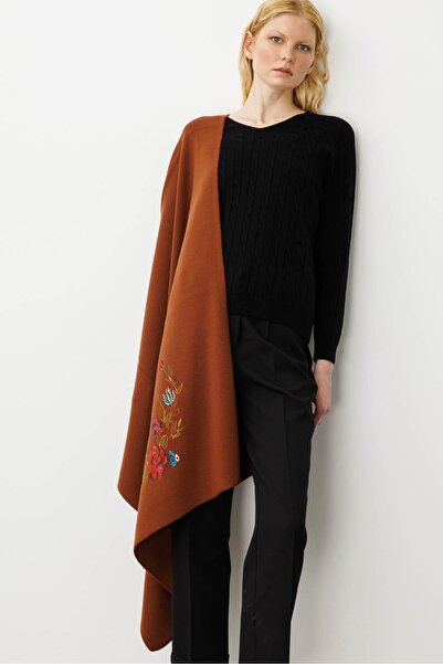 Desen Triko Γυναικείο Πλακάκι Σάλι Πλεκτό Μεγάλο Μοτίβο Τριαντάφυλλου