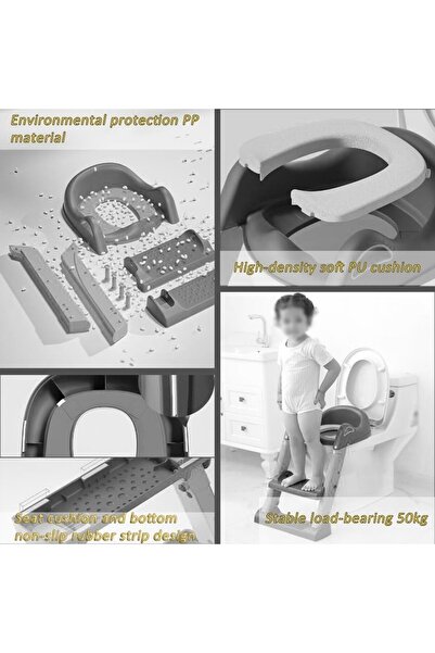 Yelajoy Children's toilet trainer, adjustable, with splash guard, foldable, load capacity 50 kg