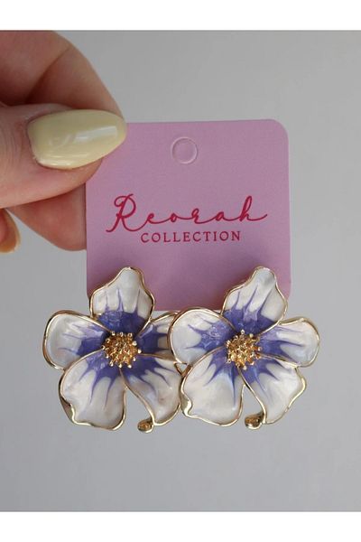 Reorah Collection أقراط الأوركيد البيضاء