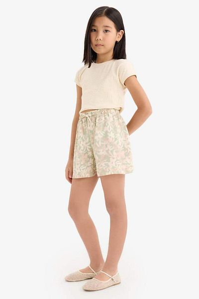 DeFacto Girl's Floral Patterned Viscose Shorts E0648A825Hs