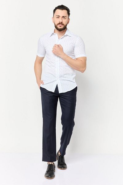 Esprit Men Slim Fit Allover Print Short Sleeves Casual Shirt, Multicolor