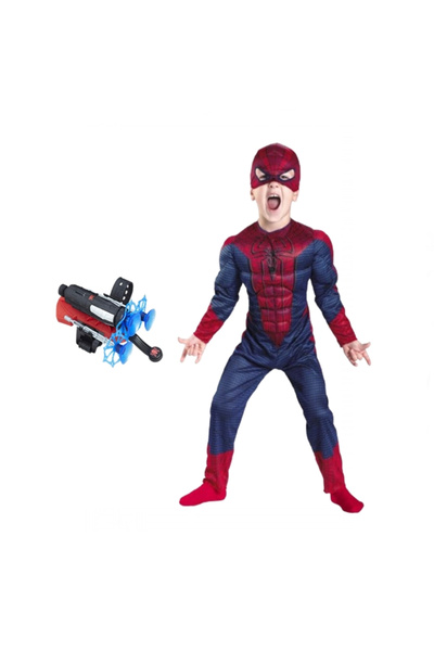 Depox Kostým Spidermana so svalmi a prísavkou, veľkosť S