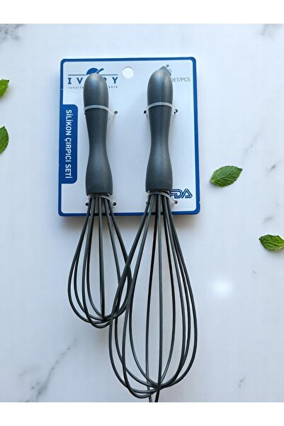 IVORY طقم مضرب سيليكون مكون من قطعتين باللون الأسود