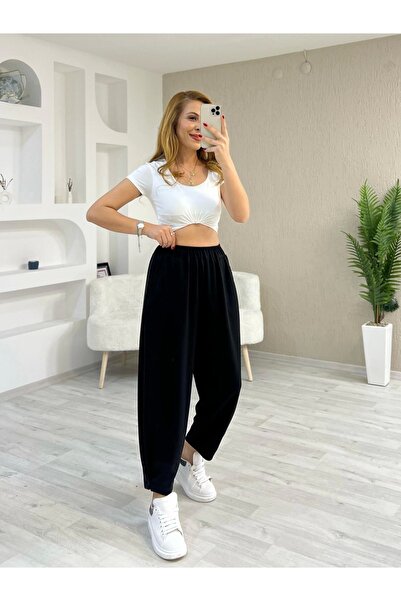 İrka Moda Modal Kumaş Şalvar Siyah