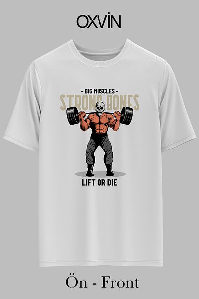 OXVİN GYM FITNESS εμπριμέ μπλουζάκι OVERSIZE Μαύρο ανδρικό μπλουζάκι (ΜΟΛΔ)