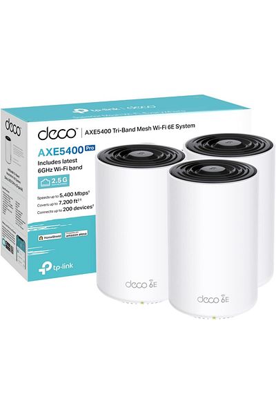 TP-LINK Deco XE75 Pro AXE5400 Whole Home Tri-Band Mesh Wi-Fi 6E System