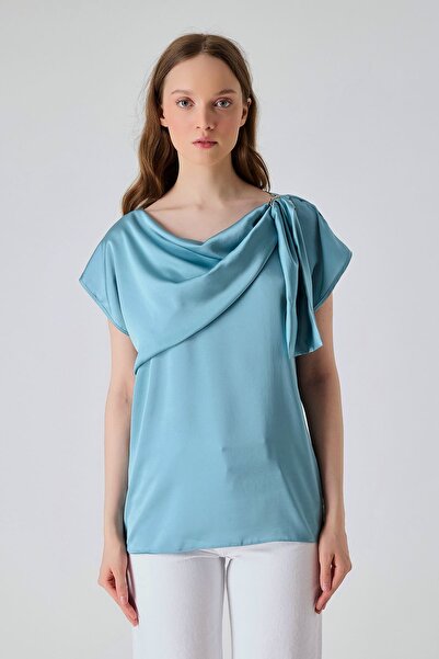 FEVER Gold toka detaylı burgulu bluz