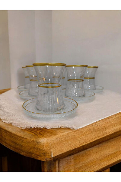 Paşabahçe 12 Parça Gold Yaldızlı Çay Seti