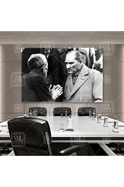 SML TABLO Halkı Dinleyen Mustafa Kemal Atatürk Büyük Önder Çiftçi Köylü Mille...