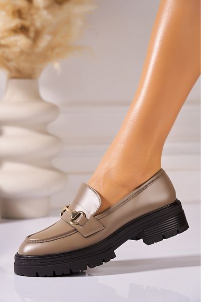 Joana Loafers Dama Piele Ecologica Lacuita Kaki Wanda