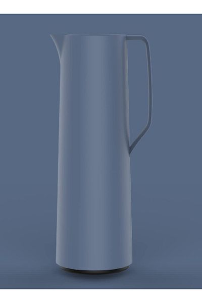 emsa N41703 Motiva Jug 1L | Quick Press | 12h Hot, 24h Cold | Glass Bulb | Nordic Blue | Germany