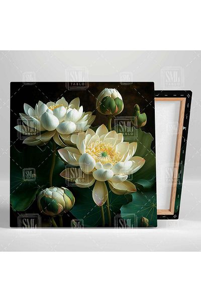 SML TABLO Τέχνη σε καμβά τετράγωνο λουλούδι Lotus Nature