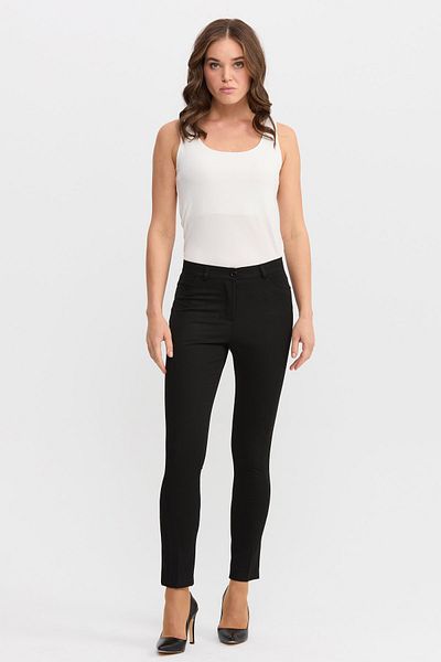 Desen Triko Pantaloni de damă cu buzunare clasice, negri