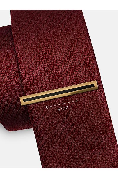 Milleniva Striped Gold Tie Clip